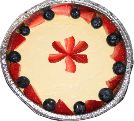 Full Homemade Cheesecake with Fruit Rim
