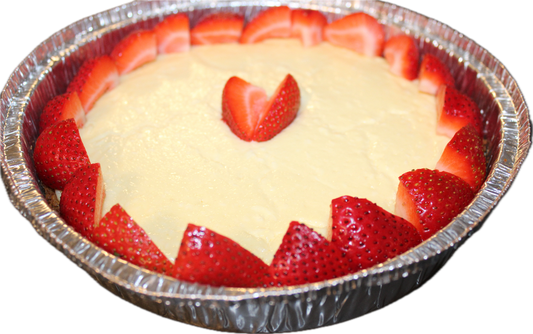 Full Homemade Cheesecake with Strawberry Rim